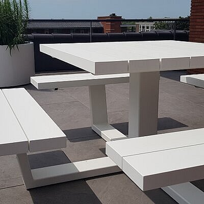 Aluminium picknicktafel 225 x 225 aluminium picknicktafel