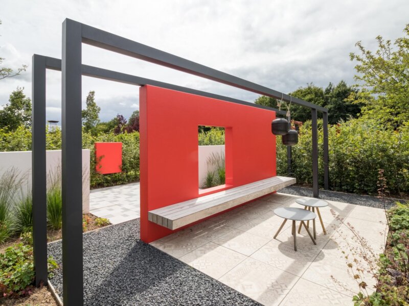 maatwerk polyester tuinmuur ,